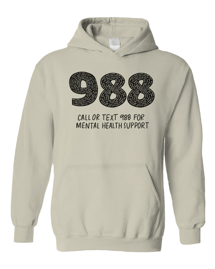 988: Call Or Text For Mental Health Support - Hoodie - Image 6