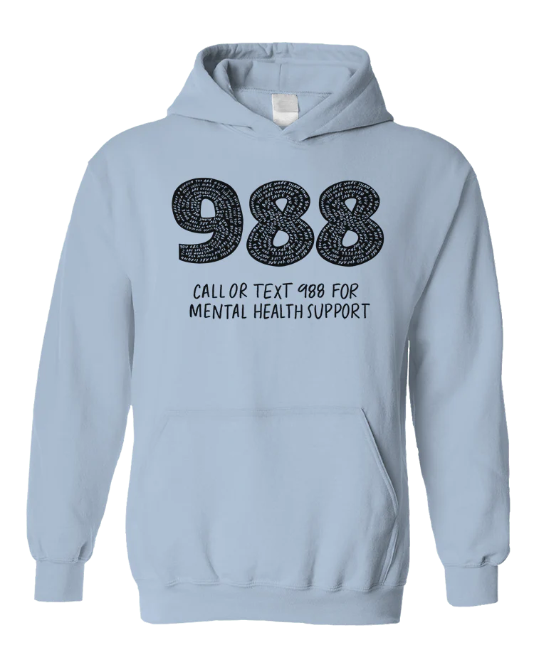 988: Call Or Text For Mental Health Support - Hoodie - Image 7
