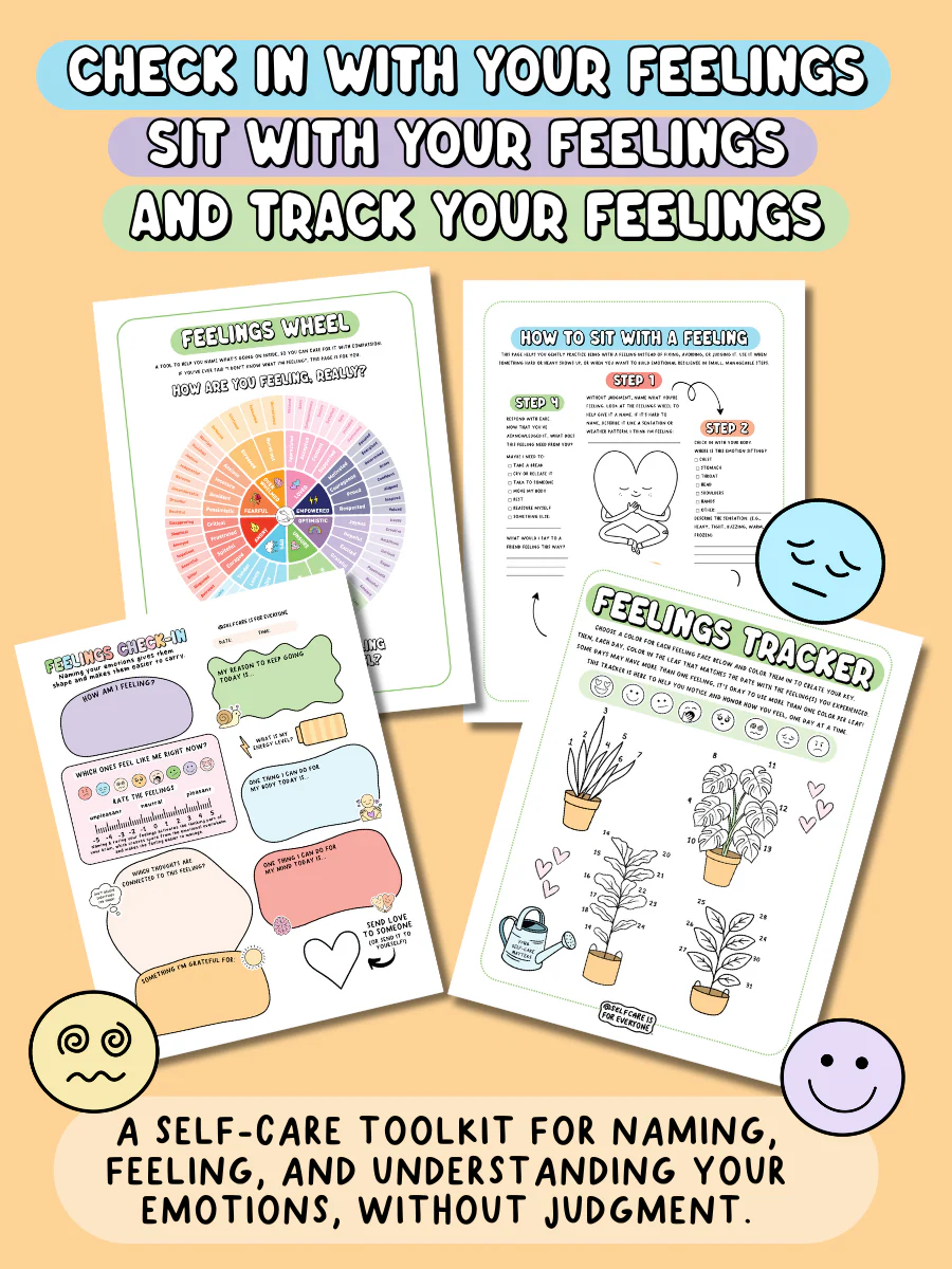 Feelings Support Pack (Printable PDF) - a self-care toolkit for naming, feeling, and understanding your emotions without judgement - Image 3