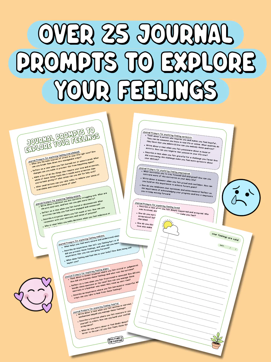 Feelings Support Pack (Printable PDF) - a self-care toolkit for naming, feeling, and understanding your emotions without judgement - Image 4