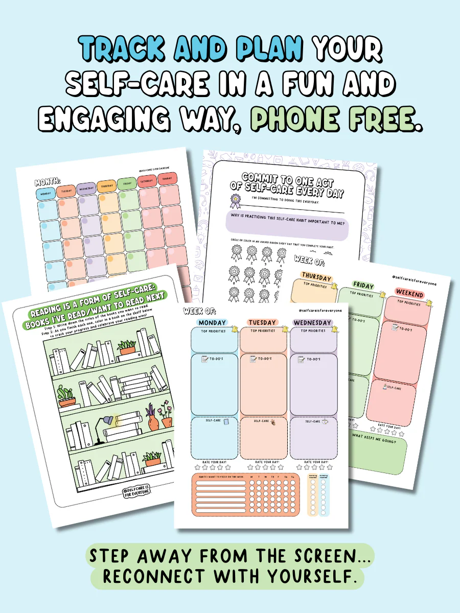 Self-Care Planner Pack (Printable PDF)  - your customizable roadmap to feeling better, staying consistent, and taking care of *you* - Image 3
