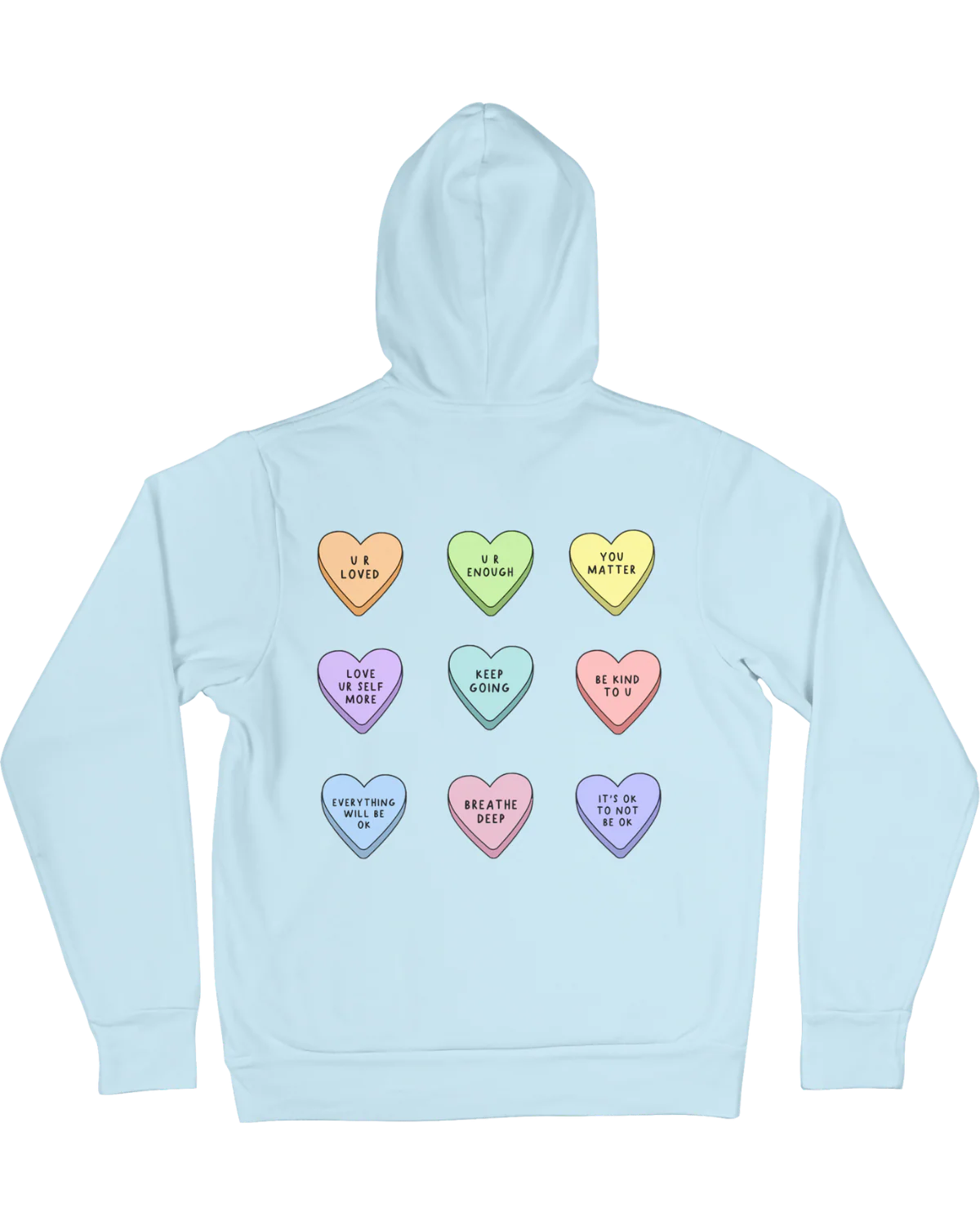 You Are Enough + Candy Hearts (Silver 🩶) - Hoodie - Image 12