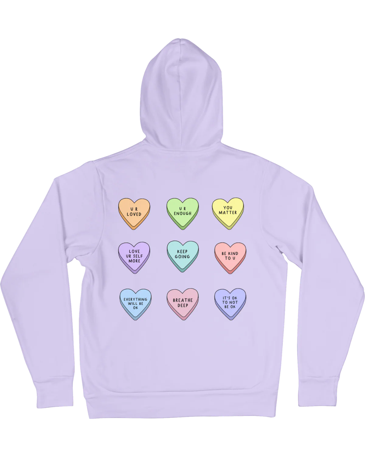 You Are Enough + Candy Hearts (Silver 🩶) - Hoodie - Image 14