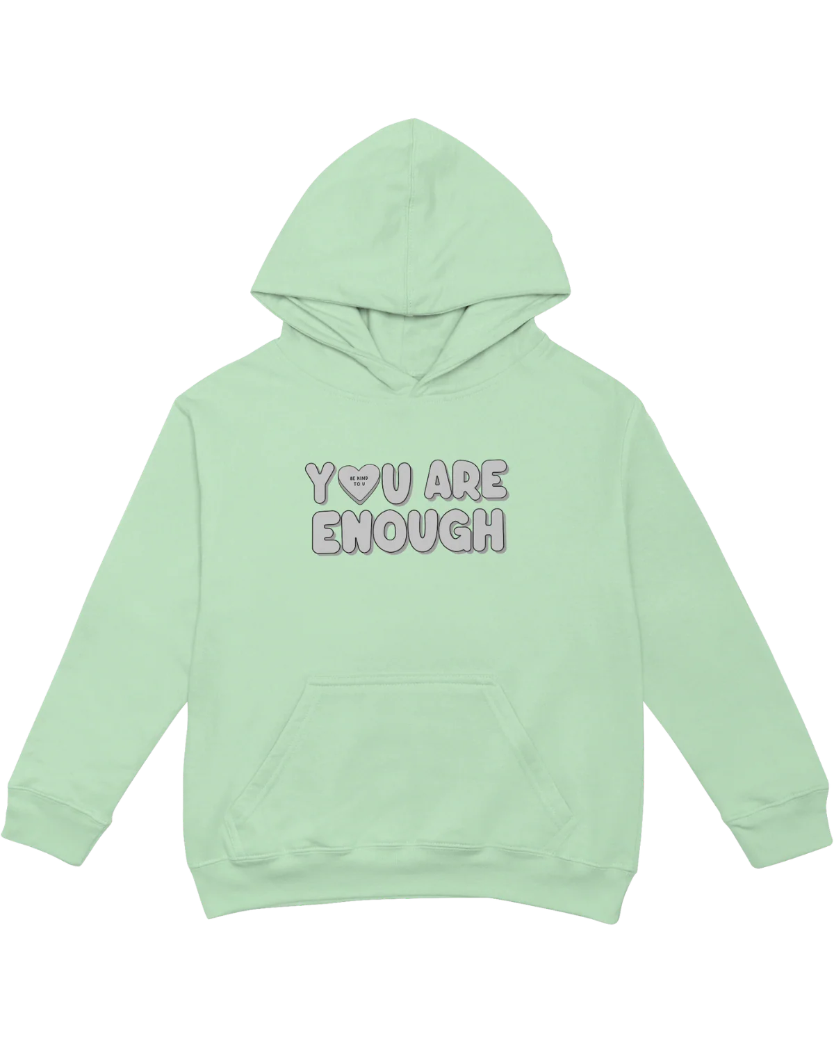 You Are Enough + Candy Hearts (Silver 🩶) - Hoodie - Image 5
