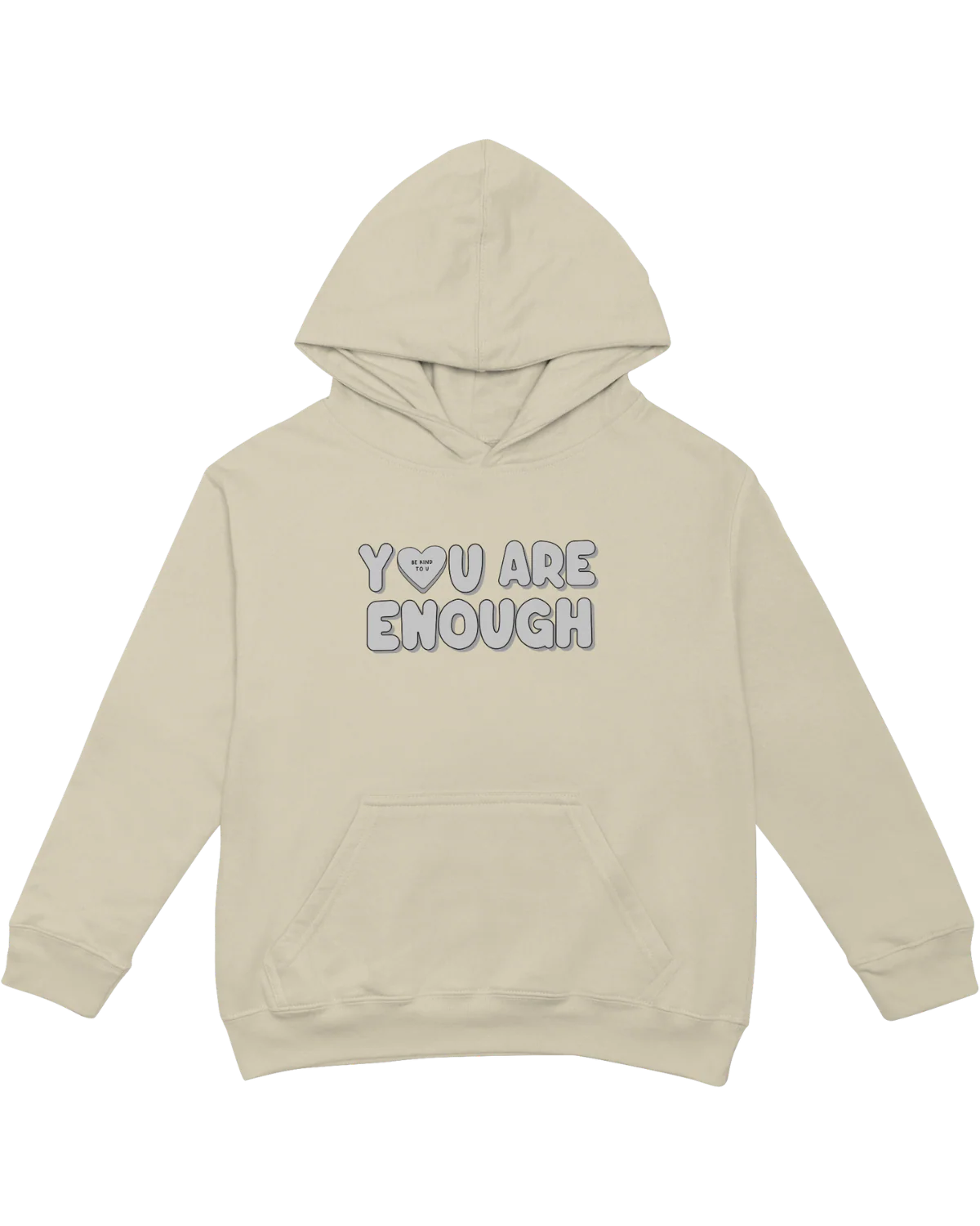 You Are Enough + Candy Hearts (Silver 🩶) - Hoodie - Image 9